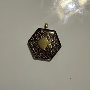 Geometric Gold and Black Pendant